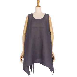 イッセイミヤケ(ISSEY MIYAKE)の美品 ミー イッセイミヤケ me ISSEY MIYAKE シャツ ブラウス ノースリーブ プリーツ 無地 トップス レディース フリー(M~L相当) グレー(シャツ/ブラウス(半袖/袖なし))