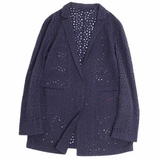 イッセイミヤケ(ISSEY MIYAKE)の美品 イッセイミヤケ HaaT ISSEY MIYAKE ジャケット パンチング 刺繍 ナイロン アウター レディース 3(L相当) ネイビー(その他)