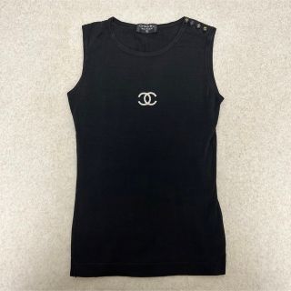 シャネル(CHANEL)のシャネル　CHANEL ノースリーブ　ニット　ヴィンテージ　ビンテージ(カットソー(半袖/袖なし))