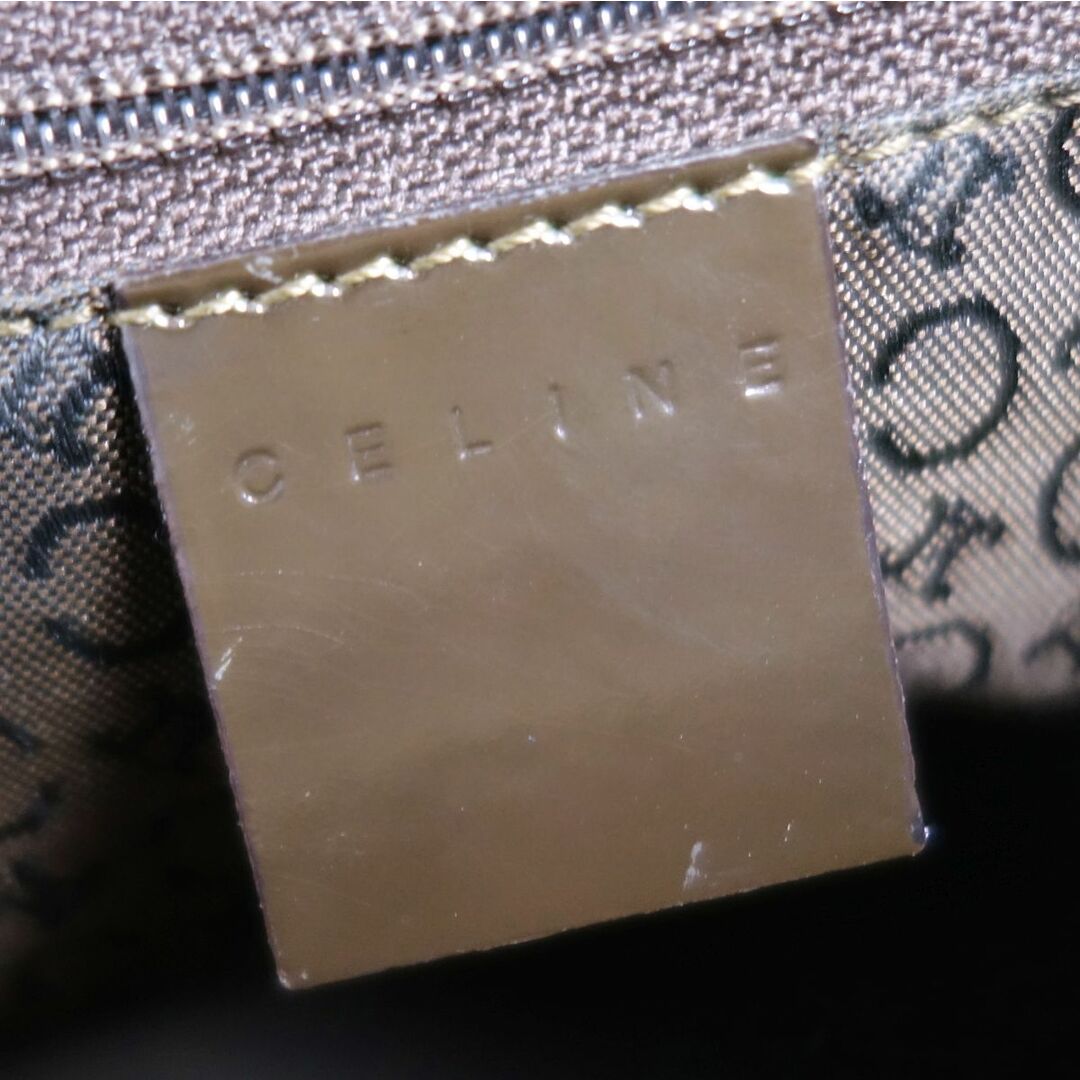 Vintage セリーヌ CELINE バッグ ハンドバッグ トートバッグ サルキー Cマカダム トリオンフ ハラコレザー パテントレザー カバン レディース ブラウン
