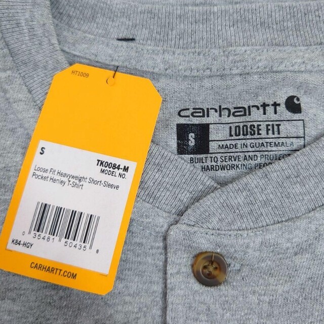 carhartt(カーハート)の【S】Carhartt カーハート ヘンリーネックポケットT K84 グレー メンズのトップス(Tシャツ/カットソー(半袖/袖なし))の商品写真