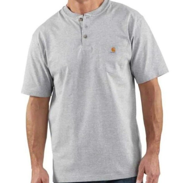 carhartt(カーハート)の【S】Carhartt カーハート ヘンリーネックポケットT K84 グレー メンズのトップス(Tシャツ/カットソー(半袖/袖なし))の商品写真
