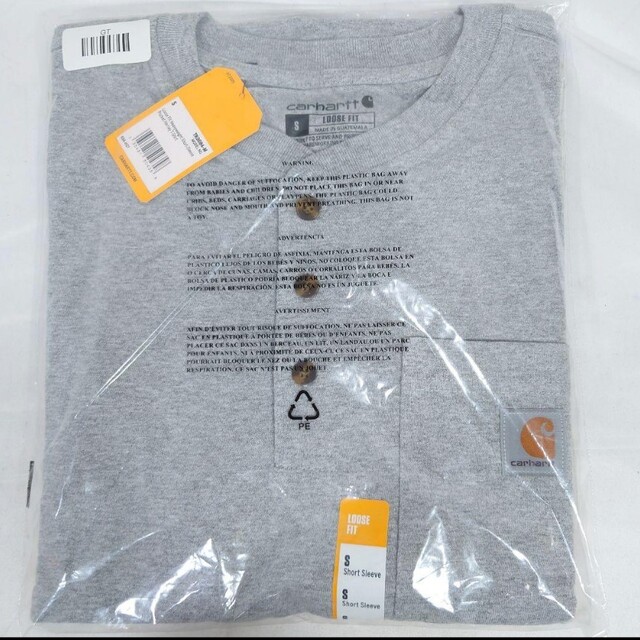 carhartt(カーハート)の【S】Carhartt カーハート ヘンリーネックポケットT K84 グレー メンズのトップス(Tシャツ/カットソー(半袖/袖なし))の商品写真