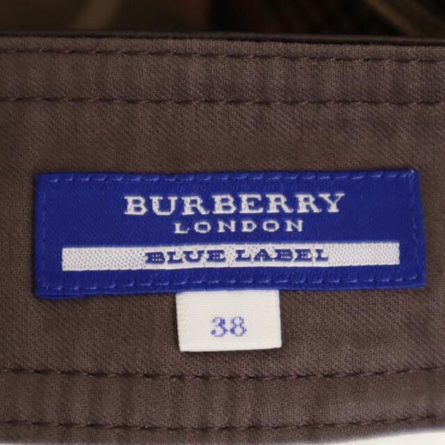 BURBERRY BLUE LABEL(バーバリーブルーレーベル)のバーバリーブルーレーベル 三陽商会 チェック ミニスカート 38 ブラウン系 BURBERRY BLUE LABEL ロゴ刺繍 レディース 【中古】  【230511】 レディースのスカート(ミニスカート)の商品写真