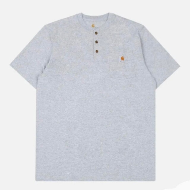 carhartt(カーハート)の【M】Carhartt カーハート ヘンリーネックポケットT K84 グレー メンズのトップス(Tシャツ/カットソー(半袖/袖なし))の商品写真