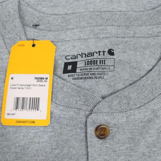 carhartt(カーハート)の【M】Carhartt カーハート ヘンリーネックポケットT K84 グレー メンズのトップス(Tシャツ/カットソー(半袖/袖なし))の商品写真