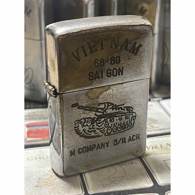 ベトナムZIPPO】本物 1968年製ベトナムジッポー「戦車」VIETNAM-