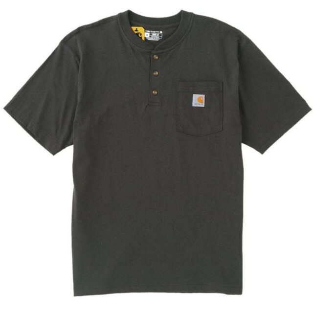 carhartt(カーハート)の【L】Carhartt カーハート ヘンリーネックポケットT K84 カーボン メンズのトップス(Tシャツ/カットソー(半袖/袖なし))の商品写真