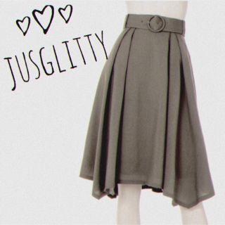 【新品】JUSGLITTY ベルト付きアシメヘムスカート