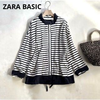 ザラ(ZARA)のZARA BASIC ザラ ベーシック マリンボーダー コットン ジャケット(ブルゾン)