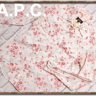 アーペーセー(A.P.C)のアーペーセー　花柄ウエスタンシャツ　白☆やや難(シャツ/ブラウス(長袖/七分))