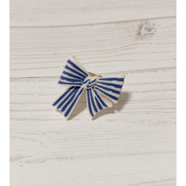 JaneMarple(ジェーンマープル)の【美品】Jane Marple♡ribbon go aroundストライプリング レディースのアクセサリー(リング(指輪))の商品写真