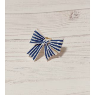 ジェーンマープル(JaneMarple)の【美品】Jane Marple♡ribbon go aroundストライプリング(リング(指輪))