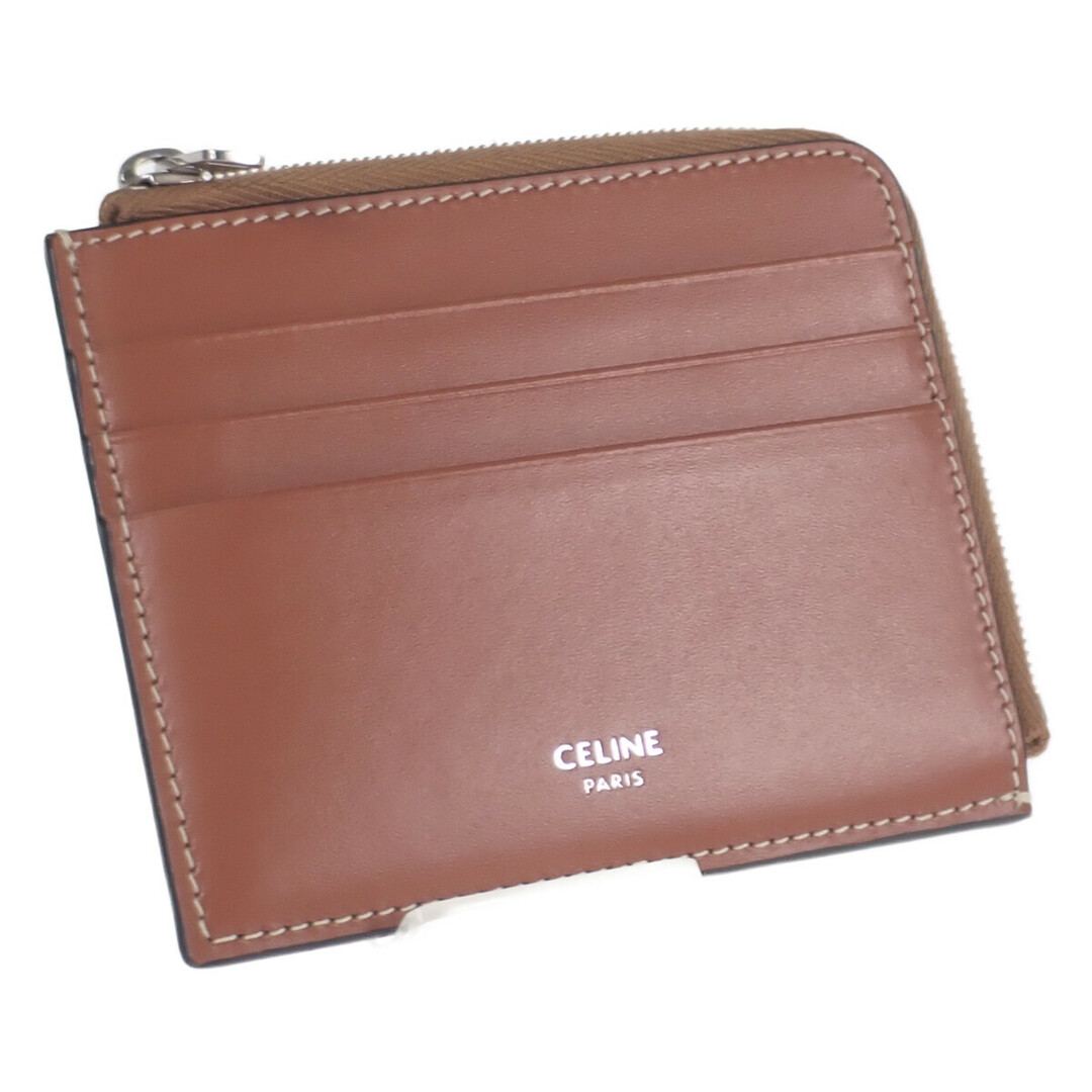 【中古】【ABランク】CELINE セリーヌ トリオンフ ジップドカードホルダー カードケース 10K082CZ1.04LI PVC レザー タン【ISEYA】 レディースのファッション小物(財布)の商品写真