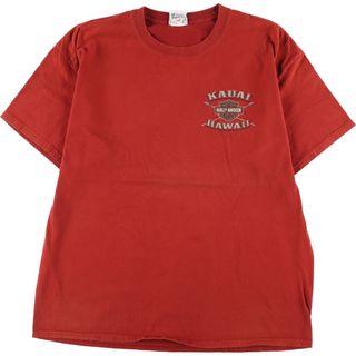 ハーレーダビッドソン(Harley Davidson)の古着 ヘインズ Hanes Harley-Davidson ハーレーダビッドソン 両面プリント モーターサイクル バイクTシャツ メンズXL /eaa335073(Tシャツ/カットソー(半袖/袖なし))