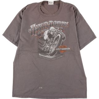 ハーレーダビッドソン(Harley Davidson)の古着 ヘインズ Hanes Harley-Davidson ハーレーダビッドソン 両面プリント モーターサイクル バイクTシャツ メンズL /eaa335064(Tシャツ/カットソー(半袖/袖なし))