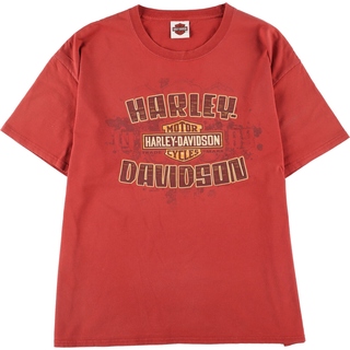 ハーレーダビッドソン(Harley Davidson)の古着 ヘインズ Hanes Harley-Davidson ハーレーダビッドソン 両面プリント モーターサイクル バイクTシャツ メンズXL /eaa335066(Tシャツ/カットソー(半袖/袖なし))