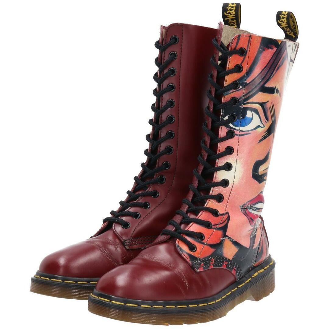 -ランクドクターマーチン Dr.Martens 総柄 14ホールブーツ 英国製 UK5 レディース23.5cm /saa008783