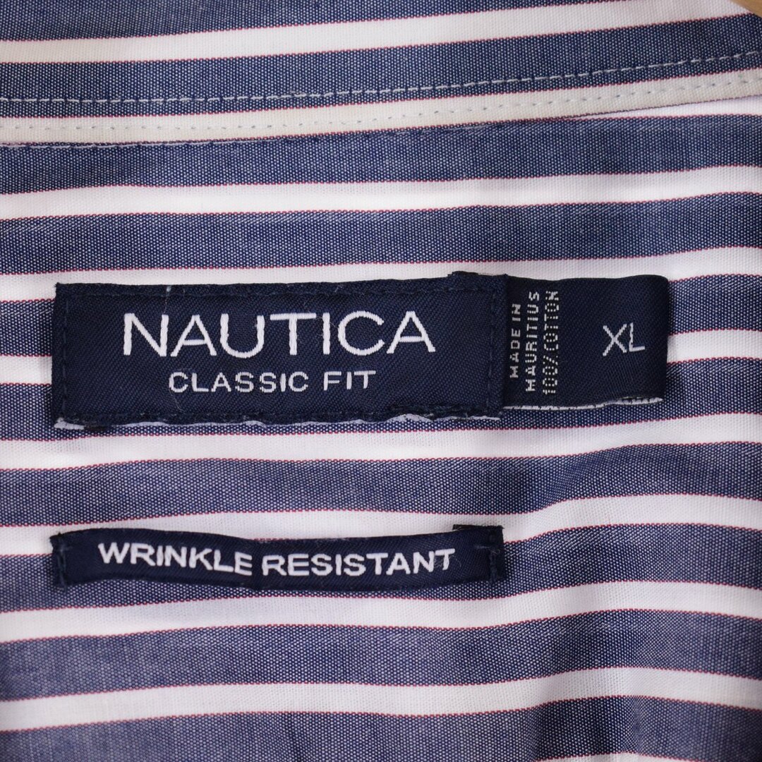 ノーティカ NAUTICA CLASSIC FIT 長袖 ボタンダウンストライプシャツ メンズL /eaa345163