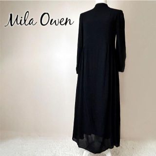 ミラオーウェン(Mila Owen)の【良品】ミラオーウェン　ハイネック　ロングワンピース　バックリボン　ブラック(ロングワンピース/マキシワンピース)