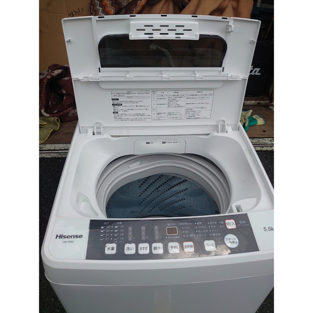 良品】ハイセンス 5.5kg 洗濯機 風乾燥 2019年製 関東甲信送料無料