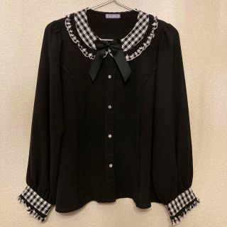 アクシーズファム(axes femme)のaxes femme kawaii ブラウス 黒 ギンガムチェック(シャツ/ブラウス(長袖/七分))