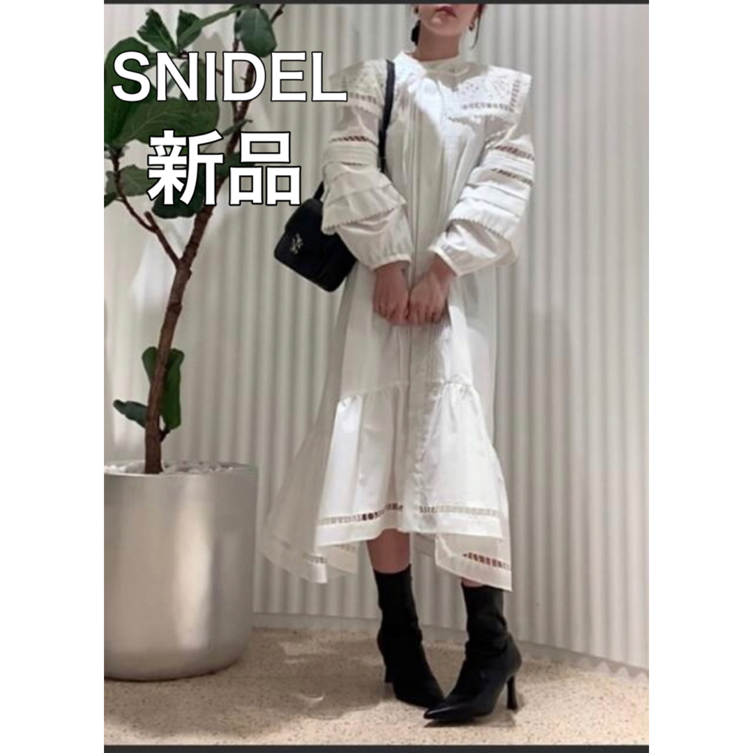 新品❗️即日発送❗️パンチングビッグカラーワンピース snidel スナイデルタグつき新品サイズ