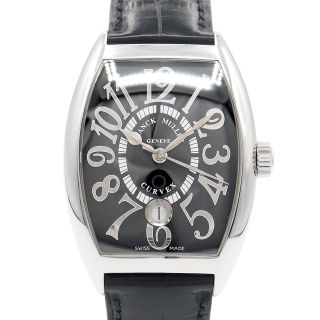 フランクミュラー(FRANCK MULLER)の内部点検済 FRANCK MULLER フランクミュラー トノーカーベックス 7880 B SC DT REL デイト 黒 ブラック ギョーシェ SS ステンレス 純正尾錠 メンズ 自動巻き トノウ カーベックス 【6ヶ月保証】【中古】【腕時計】(腕時計(アナログ))