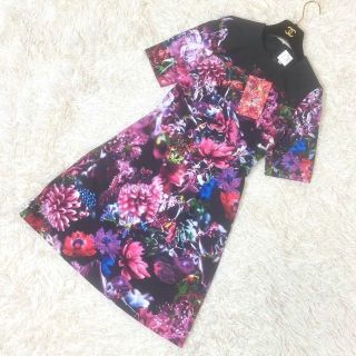 希少 完売品 未使用 ミカニナガワ ワンピース 花柄 フラワー ベリー 36