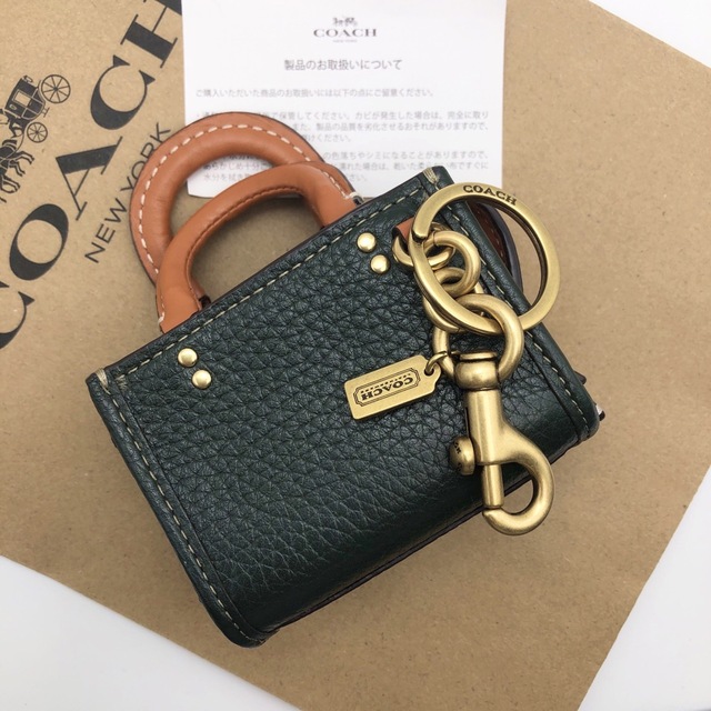COACH☆新品】ミニ ローグ バッグ チャーム!グリーン!小物入れ!希少!-