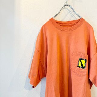 BRAGG　半袖　ポケットＴシャツ　バックプリント　オレンジ(Tシャツ/カットソー(半袖/袖なし))