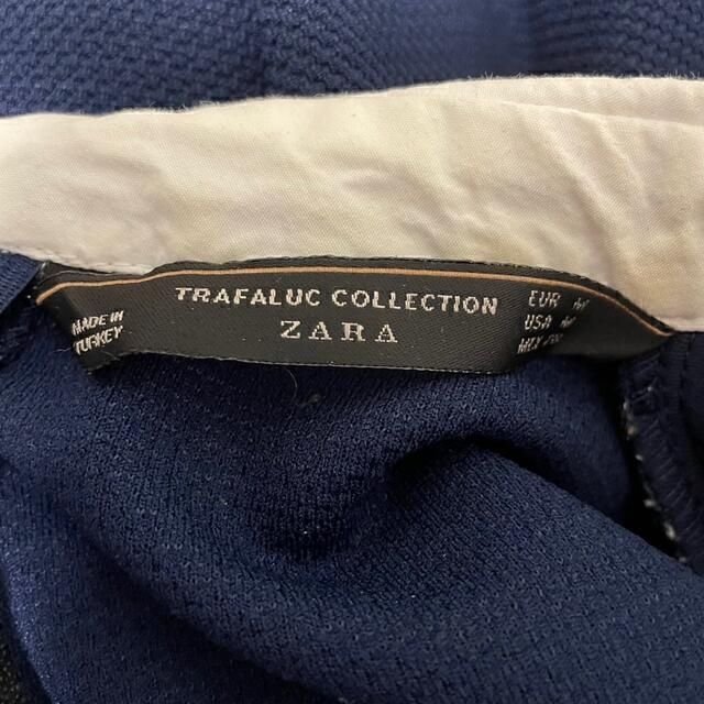 ZARA(ザラ)のZARA ザラ　ワンピース　半袖　ネイビー　襟　膝丈ワンピース レディースのワンピース(ミニワンピース)の商品写真