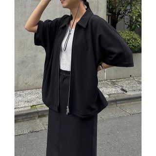 クラネ(CLANE)のCLANE RIB STRIPE ZIP SHIRTリブストライプジップシャツ(ブルゾン)