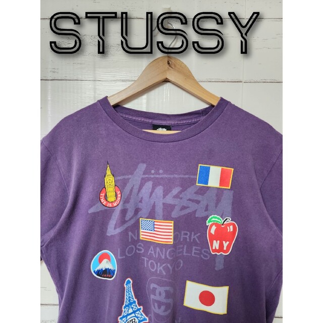 《希少》STUSSY ステューシー Tシャツ シャネル 万国旗 ネイビー M | フリマアプリ ラクマ
