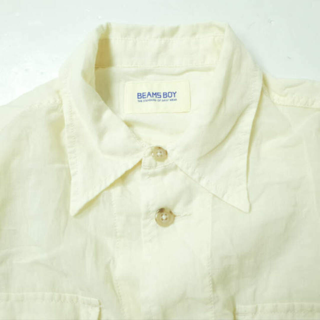 BEAMS BOY(ビームスボーイ)のBEAMS BOY ビームスボーイ 20AW コットンボイルサファリシャツ 13-11-1319-652 ONE SIZE IVORY 長袖 トップス【中古】【BEAMS BOY】 レディースのトップス(シャツ/ブラウス(長袖/七分))の商品写真