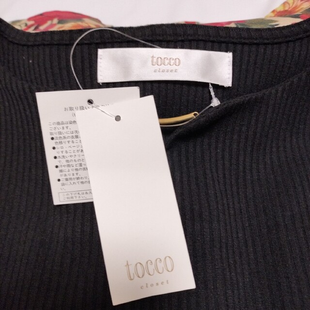 TOCCO closet(トッコクローゼット)のトッコクローゼット　新品タグ付　ワンピース　ドッキングワンピース レディースのワンピース(ひざ丈ワンピース)の商品写真