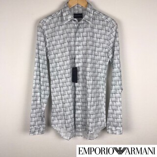 エンポリオアルマーニ(Emporio Armani)の新品 エンポリオアルマーニ 長袖シャツ ホワイト サイズ38 タグ付未使用品(シャツ)