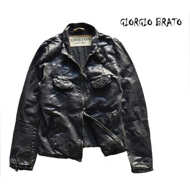 GIORGIO BRATO organic edition レザージャケット 黒 - レザージャケット