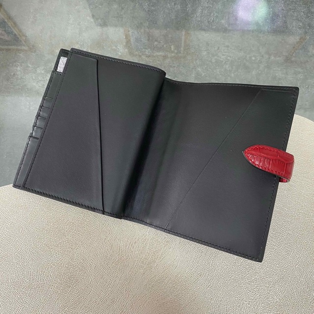 ラスト1【新品】Smythson スマイソン マーラ クロコ 二つ折り財布 赤