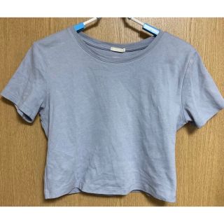 ジーユー(GU)の☆2回のみ着用♪GU ミニTシャツLサイズ　ライトブルー　紺キャミおまけ付き(Tシャツ(半袖/袖なし))