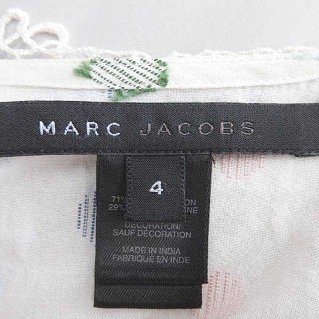 MARC JACOBS(マークジェイコブス)のMARC JACOBS ブラウス 長袖 ノーカラー ピンタック ホワイト 4 レディースのトップス(シャツ/ブラウス(長袖/七分))の商品写真