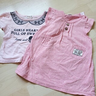 【FUTURE TENE】&【Natural Alamode】ピンク半袖Tシャツ(Ｔシャツ)