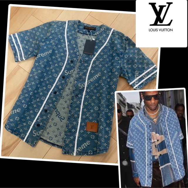 LOUIS VUITTON(ルイヴィトン)の新品 希少XL ルイヴィトン×SUPREME  ベースボールシャツ シュプリーム メンズのトップス(シャツ)の商品写真