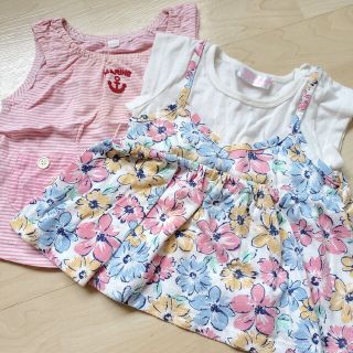 【PINKYFLASH】フラワービスチェ風半袖Tシャツ&ノースリーブT(Ｔシャツ)