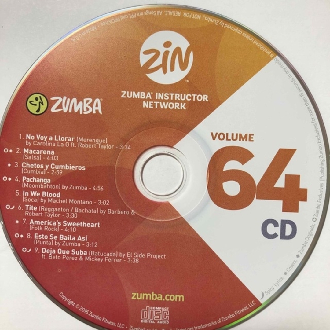 Zumba(ズンバ)のズンバ　ZIN64 CD エンタメ/ホビーのDVD/ブルーレイ(スポーツ/フィットネス)の商品写真