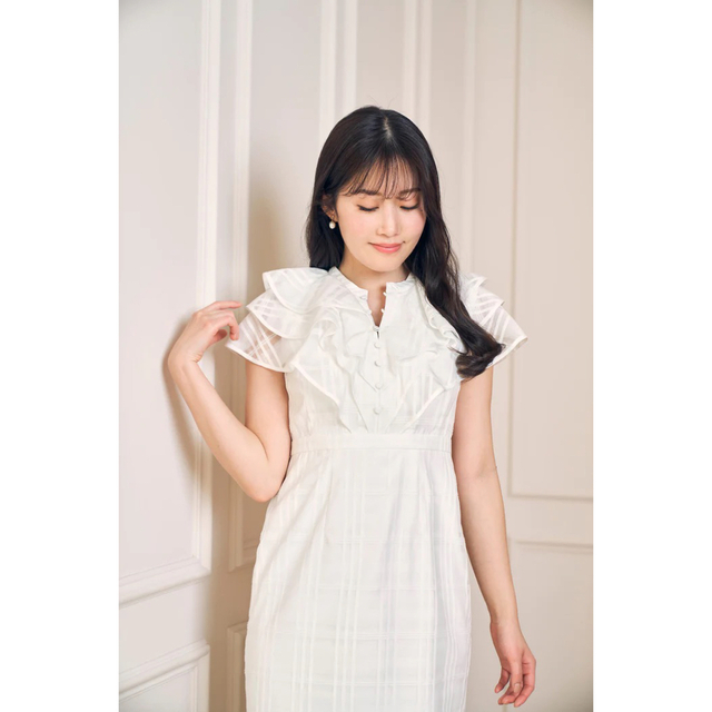 SplitHLT / Split Ruffled Check Organza Dress