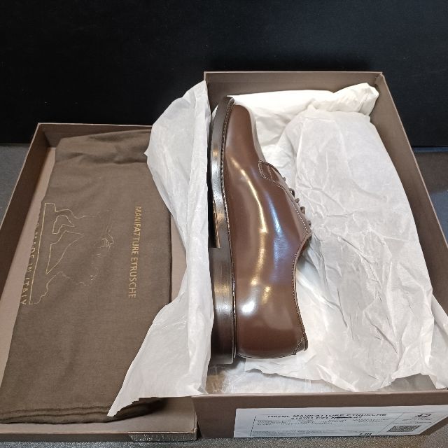 Boemos(ボエモス)のマニファトゥーレ・エトルシェ（M.Etrusche） イタリア製革靴 茶 42 メンズの靴/シューズ(ドレス/ビジネス)の商品写真