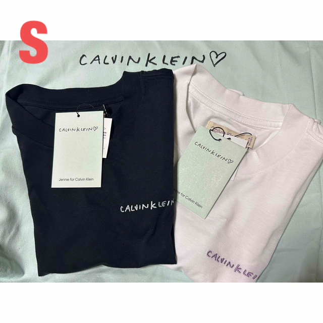 ジェニ　カルバンクライン S コットンジャージーベビーTシャツ2枚トートセットblackpink