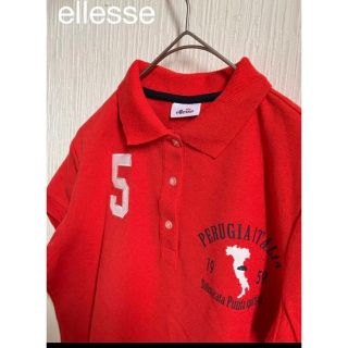 エレッセ(ellesse)のused  ellesse  胸&袖の刺繍ワッペンが可愛い半袖かの子ポロシャツ(ポロシャツ)