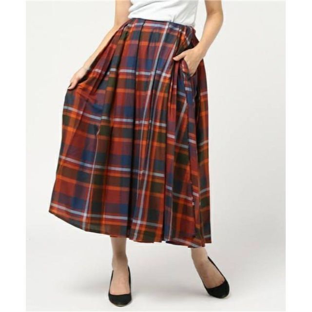 美品】ツルバイマリコオイカワ 赤 チェックスカート | www.mairie